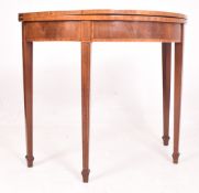 GEORGE III FLAME MAHOGANY INLAID FOLDING CARD GAMES TABLE