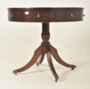 GEORGE III MAHOGANY & LEATHER TOP DRUM GAMES RENT TABLE
