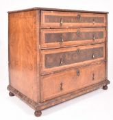18TH CENTURY ELM & WALNUT OYSTER VENEER CHEST OF DRAWERS