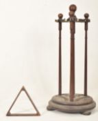 EARLY 20TH CENTURY MAHOGANY REVOLVING SNOOKER CUE STAND