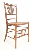 HIGH VICTORIAN AESTHETIC MOVEMENT WALNUT FAUX BAMBOO SIDE CHAIR