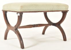 REGENCY EARLY 19TH CENTURY MAHOGANY FRAMED X STOOL SEAT