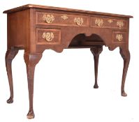 GEORGE III BURR WALNUT VENEERED KNEEHOLE WRITING DESK