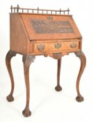 EDWARDIAN GOTHIC PUGIN MANNER CARVED OAK BUREAU WRITING DESK
