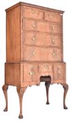 GEORGE III CROSS-BANDED FLAME MAHOGANY CHEST ON STAND TALLBOY