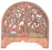 LATE 19TH CENTURY CARVED PIERCED WOOD TREE OF LIFE ARCHITECTURAL PANEL