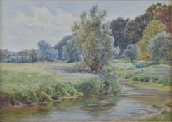 CHARLES JAMES ADAMS (1859-1931) - WATERCOLOUR LANDSCAPE PAINTING