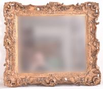 19TH CENTURY FLORENTINE GILTWOOD & GESSO OVERMANTEL MIRROR