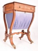 GEORGE III 19TH CENTURY MAHOGANY & BRASS EMBELLISHED LADIES WORK TABLE