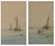 RICHMOND MARKES - PAIR OF 19TH CENTURY THAMES BARGE WATERCOLOURS