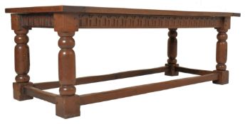 LARGE 19TH CENTURY SOLID OAK REFECTORY DINING TABLE