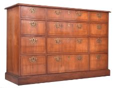 19TH CENTURY QUEEN ANNE REVIVAL WALNUT TRIPLE CHEST OF DRAWERS