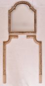 19TH CENTURY WHITE & GILT PAINTED WOOD FIREPLACE SURROUND & MIRROR FRAME