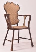 LATE 19TH CENTURY ARTS & CRAFTS MAHOGANY SALON ARMCHAIR