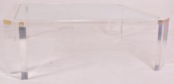 DAVID LANGE - LARGE VINTAGE LUCITE & GLASS OCCASIONAL COFFEE TABLE