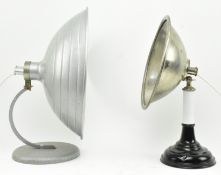 NEAR PAIR OF MID CENTURY CONVERTED HEAT LAMPS