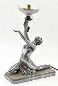 ART DECO STYLE RESIN TABLE LAMP MODELLED AS DANCER