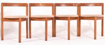 MATCHING SET OF FOUR RETRO TEAK DINING CHAIRS