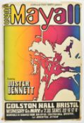 VINTAGE MID CENTURY JOHN MAYALL PSYCHEDELIC ROCK POSTER