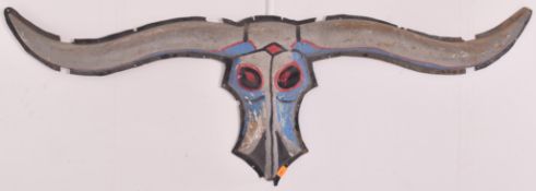 VINTAGE FAIRGROUND WILD WEST GHOST TRAIN BUFFALO HORNS