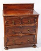 1920S JACOBEAN REVIVAL BLOCK FRONTED OAK CHEST OF DRAWERS