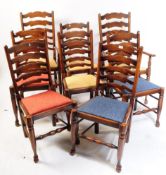 SET OF 8 NORTH COUNTRY LADDERBACK OAK DINING CHAIRS