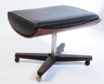 MID CENTURY G PLAN MODEL 62 VINYL AFROMOSIA FOOTSTOOL
