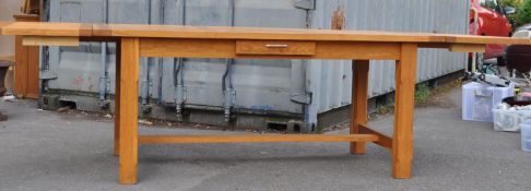 CONTEMPORARY LARGE MODERN OAK REFECTORY DINING TABLE