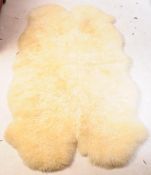20TH CENTURY CREAM BOWRANS NEW ZEALAND SHEEPSKIN FLOOR CARPET RUG - PELT