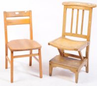 EARLY 20TH CENTURY PAINTED METAMORPHIC FOLDING LIBRARY STEPS CHAIR