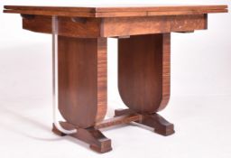 ART DECO 1930S OAK & CHROME EXTENDING DINING TABLE
