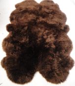20TH CENTURY BROWN BOWRANS NEW ZEALAND SHEEPSKIN RUG - BROWN