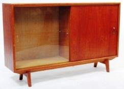 HERBERT GIBBS FURNITURE - MID CENTURY TEAK WOOD LIBRARY BOOKCASE CABINET