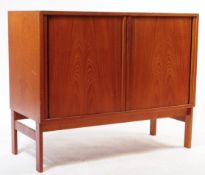 BRITISH MODERN DESIGN - MID CENTURY TAMBOUR FRONT SIDEBOARD CABINET