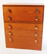 MID CENTURY STAG CANTATA TEAK CHEST OF DRAWERS