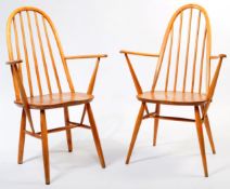 ERCOL - VINTAGE 20TH CENTURY ELM QUAKER WINDSOR HOOP BACK CHAIR