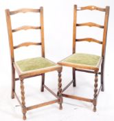 VICTORIAN OAK LADDERBACK DINING CHAIRS