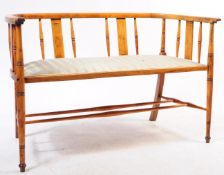 EDWARDIAN WALNUT TWO SEAT WINDOW BENCH