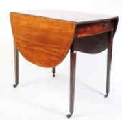 GEORGE III 19TH CENTURY MAHOGANY LINE INLAID PEMBROKE TABLE