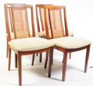 G PLAN FURNITURE - MID 20TH CENTURY SET OF FOUR RATTAN BACK DINING CHAIRS