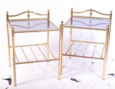 ITALIAN MODERN DESIGN - MID CENTURY PAIR OF BRASS BEDSIDE TABLES