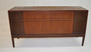 MID CENTURY TEAK WOOD BUSH RADIO / STEREOGRAM SYSTEM SIDEBOARD
