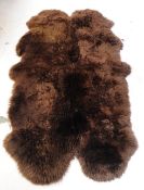 20TH CENTURY BROWN BOWRANS NEW ZEALAND SHEEPSKIN FLOOR CARPET RUG - PELT
