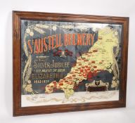 ST AUSTELL BREWERY - 20TH CENTURY TRANSFER PRINT PUB MIRROR