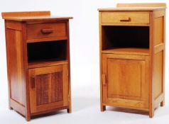BRITISH MODERN DESIGN - MID CENTURY OAK BEDSIDE CABINETS