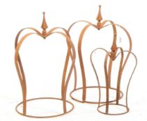 PAIR OF ARCHITETURAL SALVAGE CROWN GATE - POST MOUNTED SCULPTURES