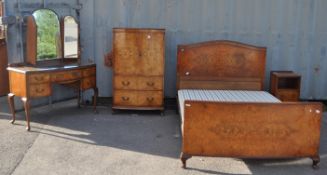 VINTAGE 20TH CENTURY 1930S WALNUT BEDROOM SUITE