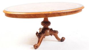 19TH CENTURY VICTORIAN WALNUT & EBONY LOW COFFEE OCCASIONAL TABLE