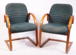 PAIR OF BENTWOOD LATE 20TH CENTURY CANTILEVER CHAIRS