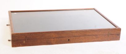 VINTAGE 20TH CENTURY OAK & GLASS DISPLAY CABINET